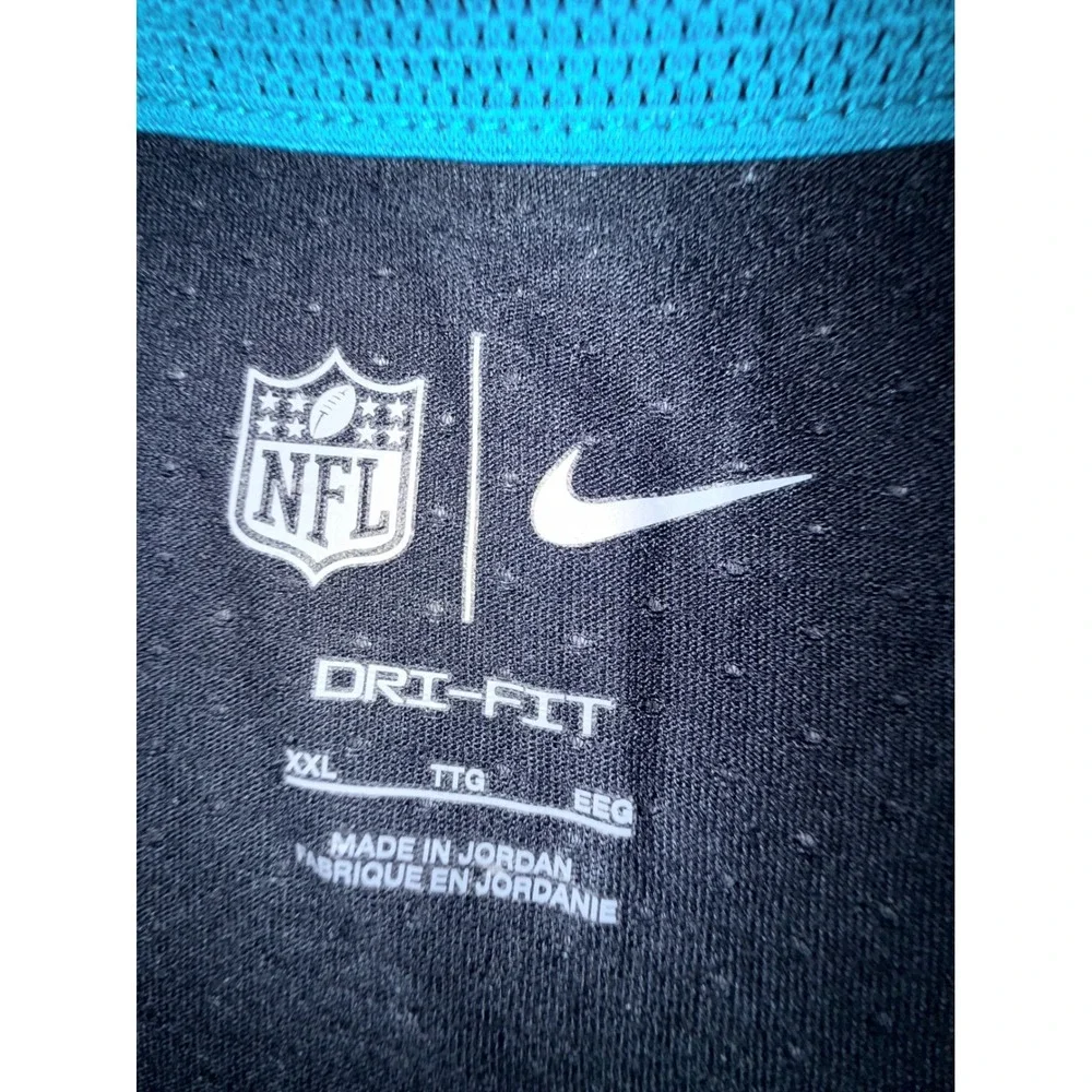 Nike NFL Jacksonville Jaguars Dri-FIT Black Teal V-Neck T-Shirt Mens XXL